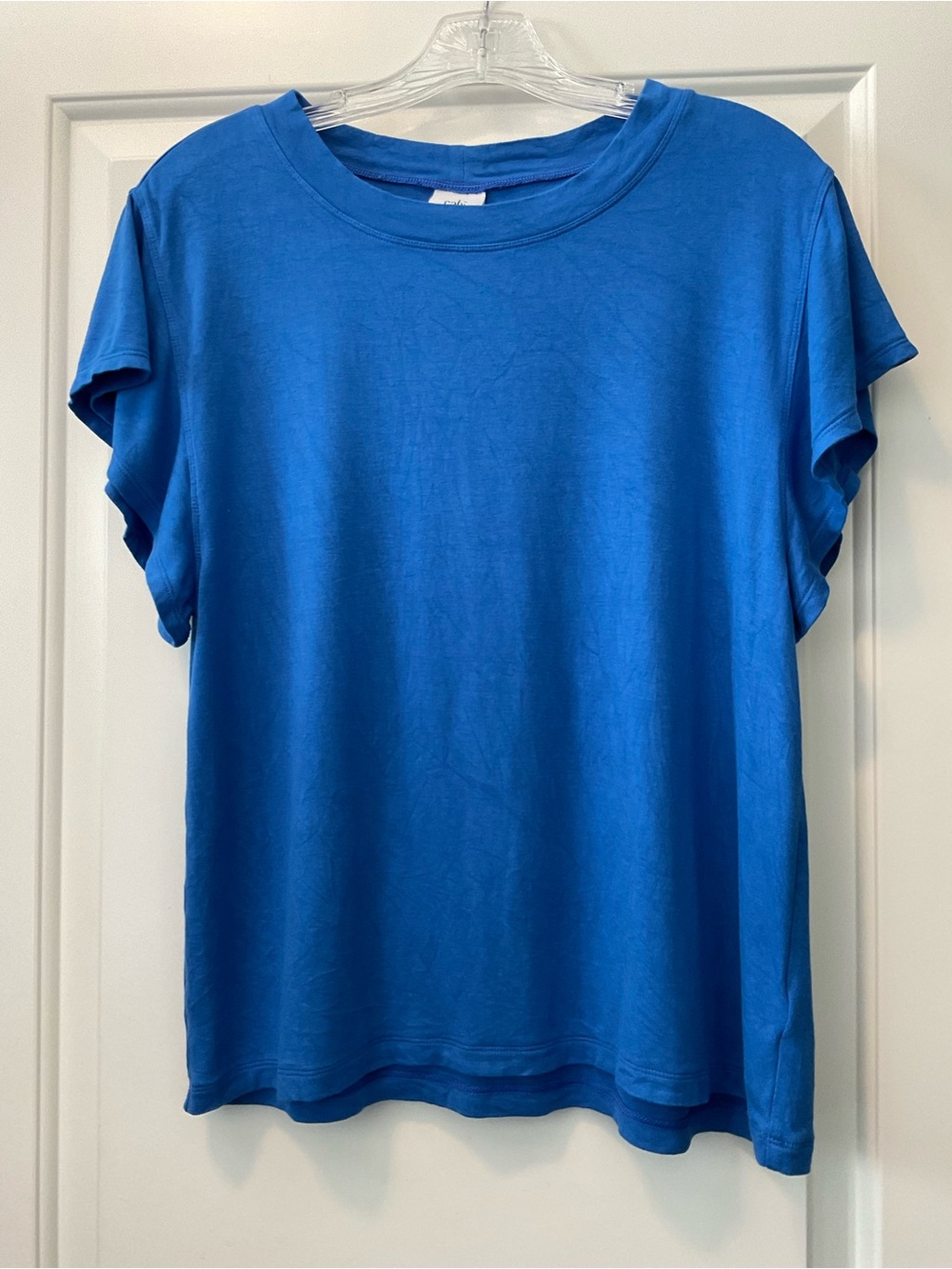 CAbi Short Sleeve Crewneck Tee in Vibrant Blue